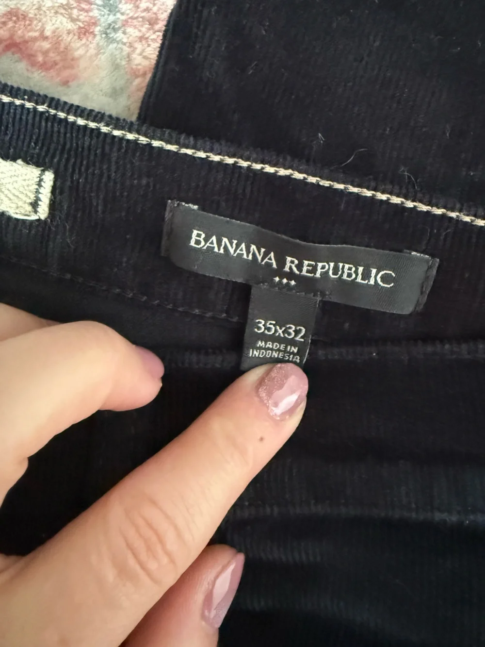Banana Republic Men's Black Slim Straight Corduroy Jeans